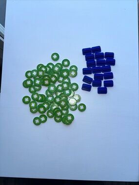 Monopoly Fortnite Board Game Green Cross Tokens + Blue Rectangle Game Pieces